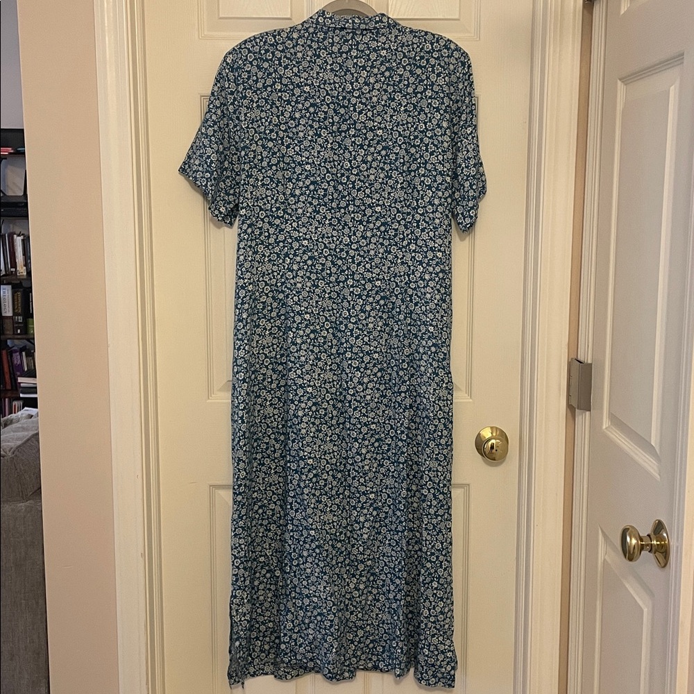 Appleseed's Blue Floral Button Down Dress - Picture 4 of 4